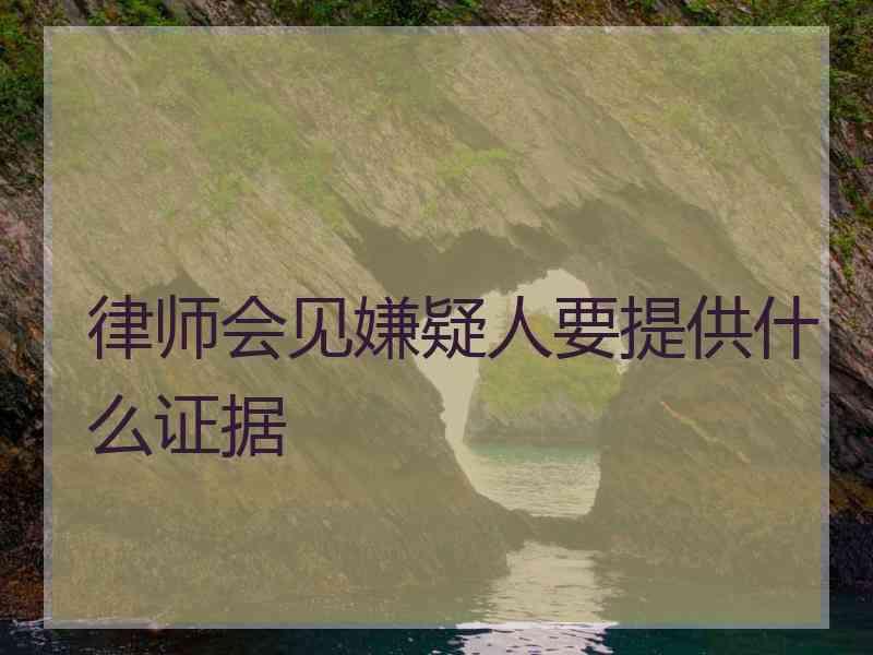 律师会见嫌疑人要提供什么证据