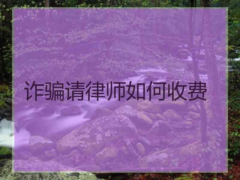 诈骗请律师如何收费