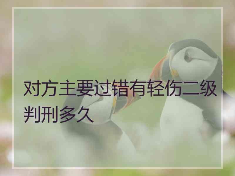 对方主要过错有轻伤二级判刑多久