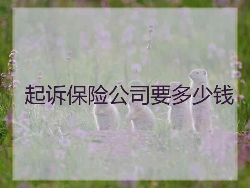 起诉保险公司要多少钱