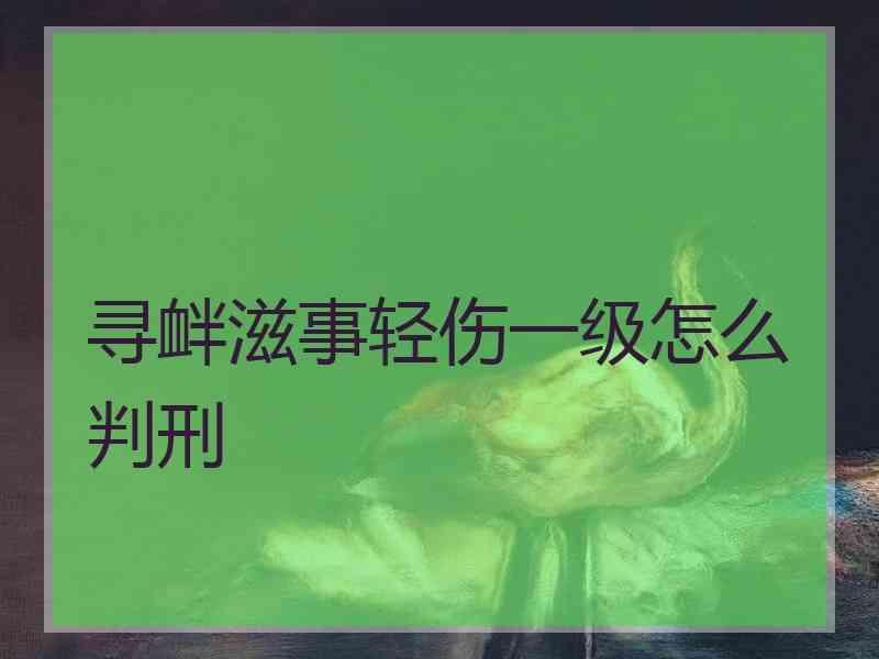 寻衅滋事轻伤一级怎么判刑