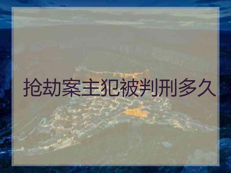 抢劫案主犯被判刑多久