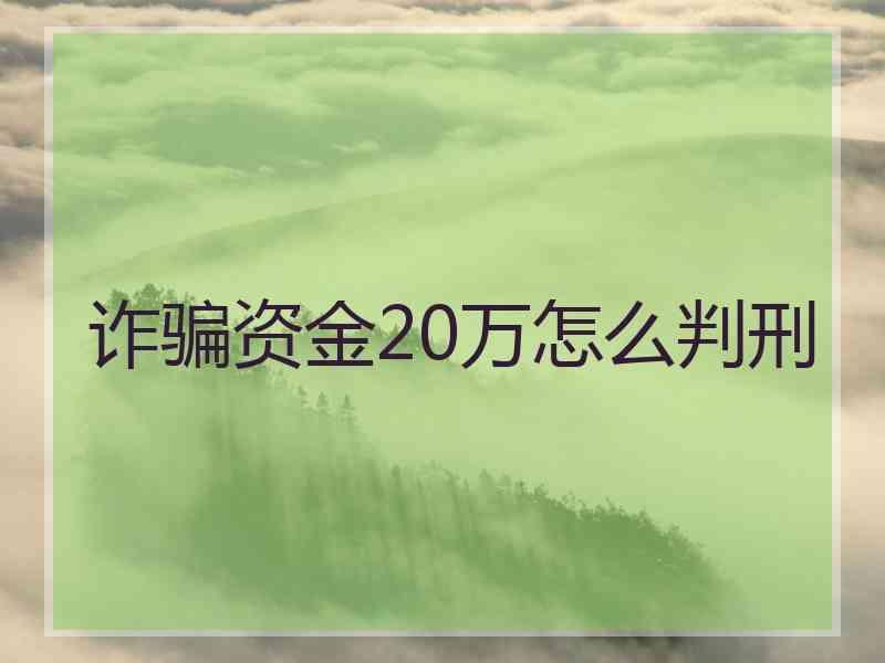 诈骗资金20万怎么判刑