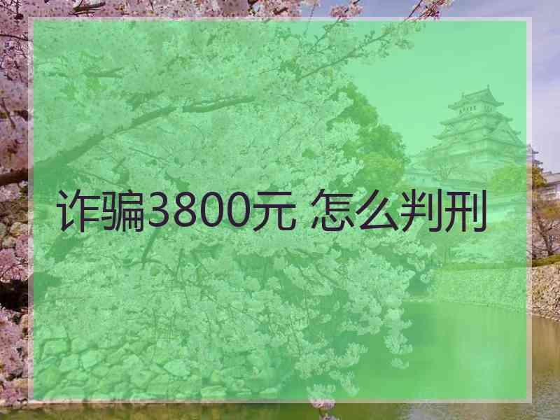 诈骗3800元 怎么判刑