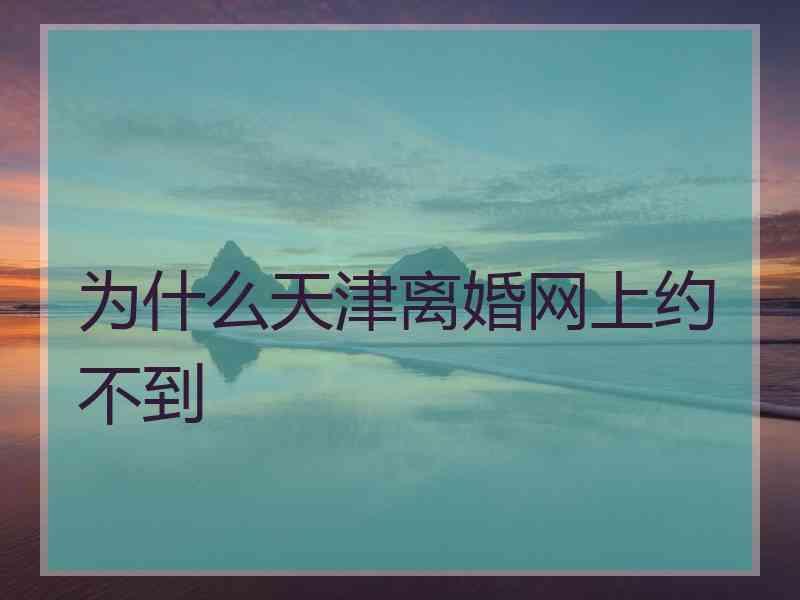 为什么天津离婚网上约不到