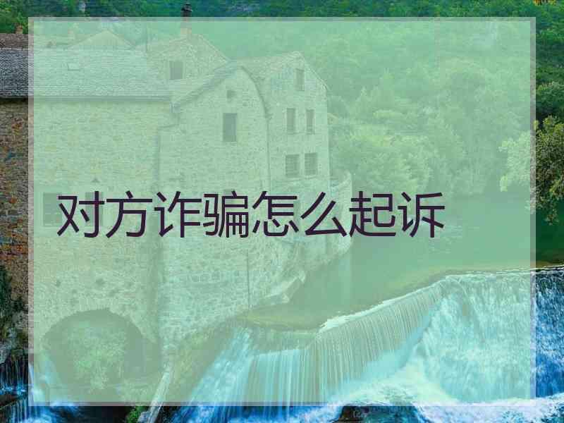 对方诈骗怎么起诉
