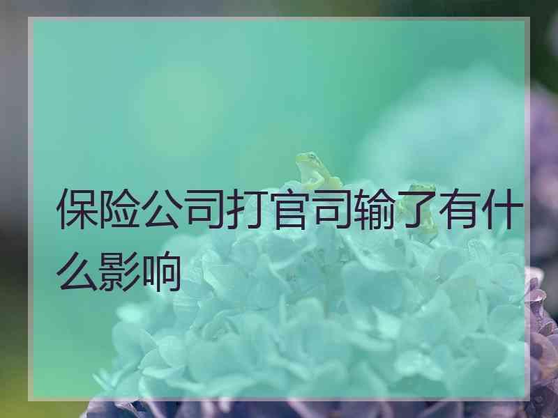 保险公司打官司输了有什么影响