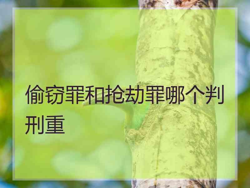 偷窃罪和抢劫罪哪个判刑重