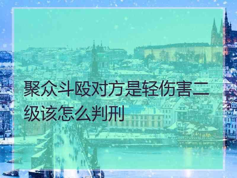 聚众斗殴对方是轻伤害二级该怎么判刑