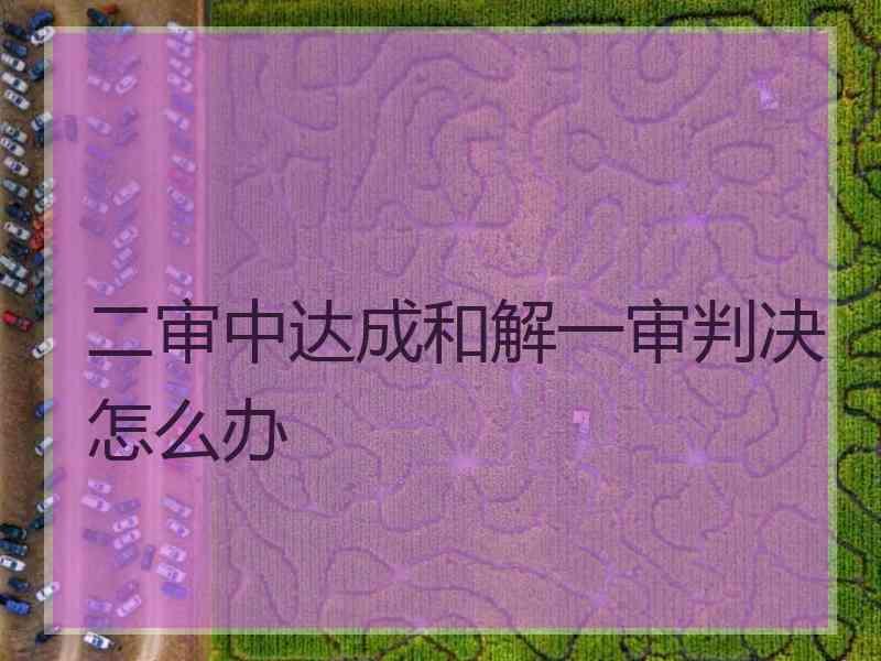 二审中达成和解一审判决怎么办