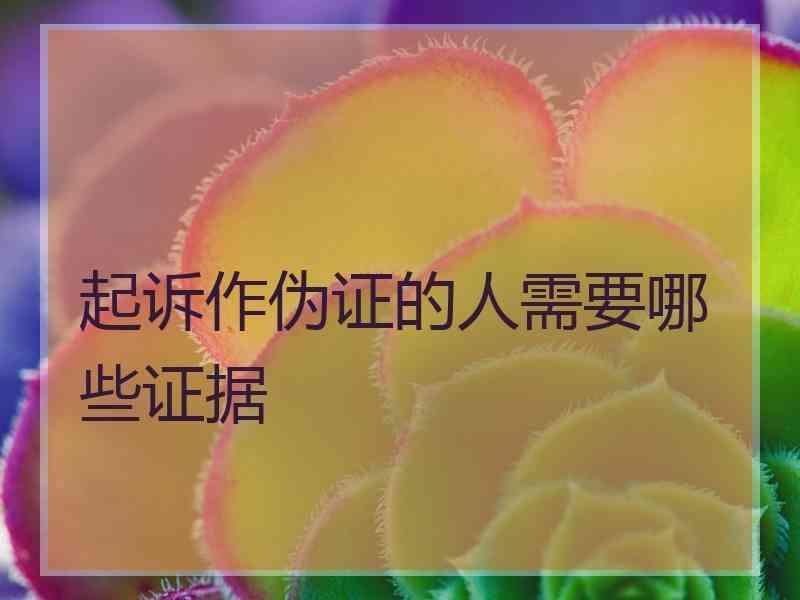 起诉作伪证的人需要哪些证据