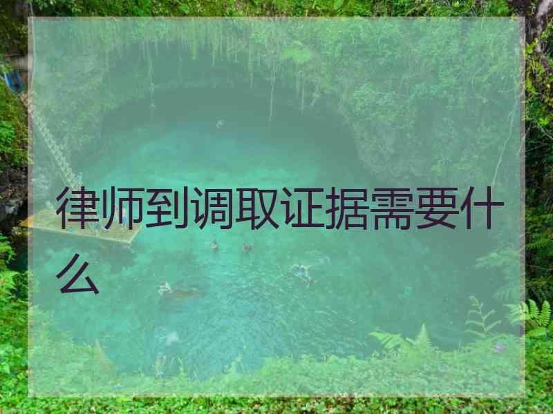 律师到调取证据需要什么