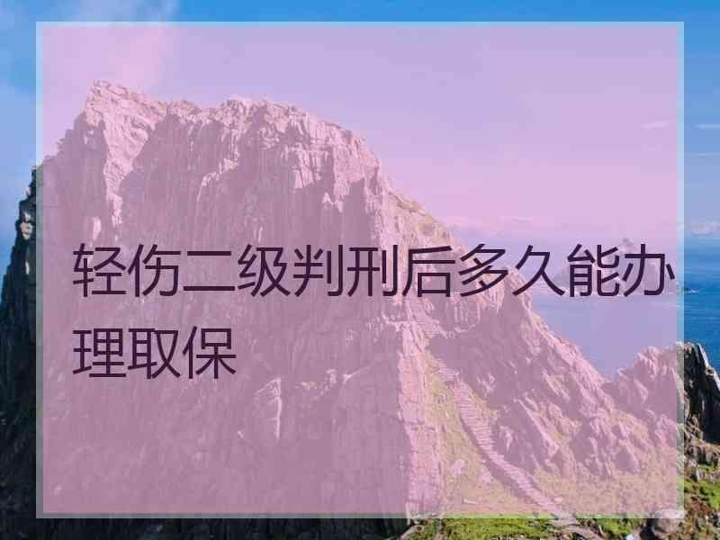 轻伤二级判刑后多久能办理取保