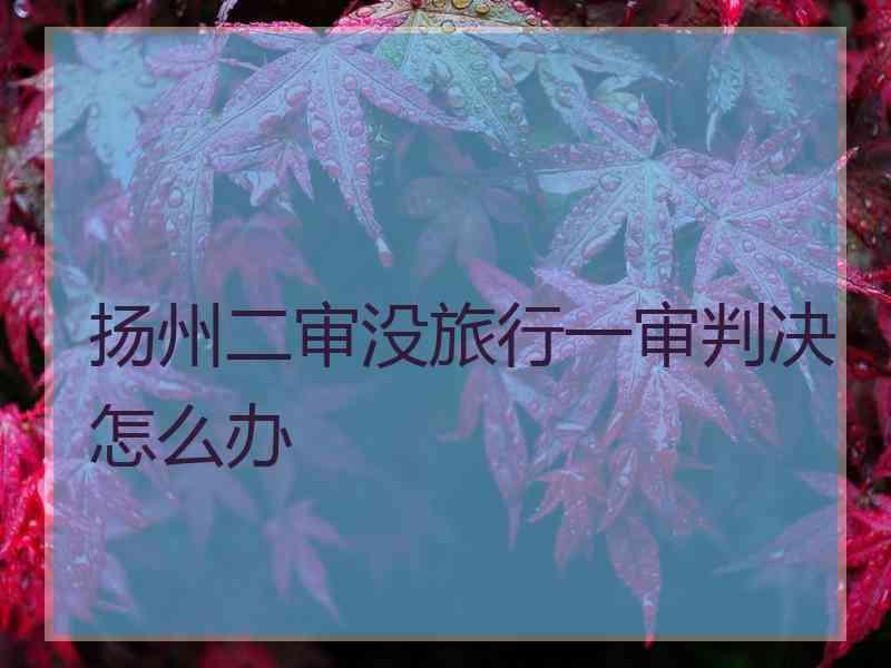 扬州二审没旅行一审判决怎么办