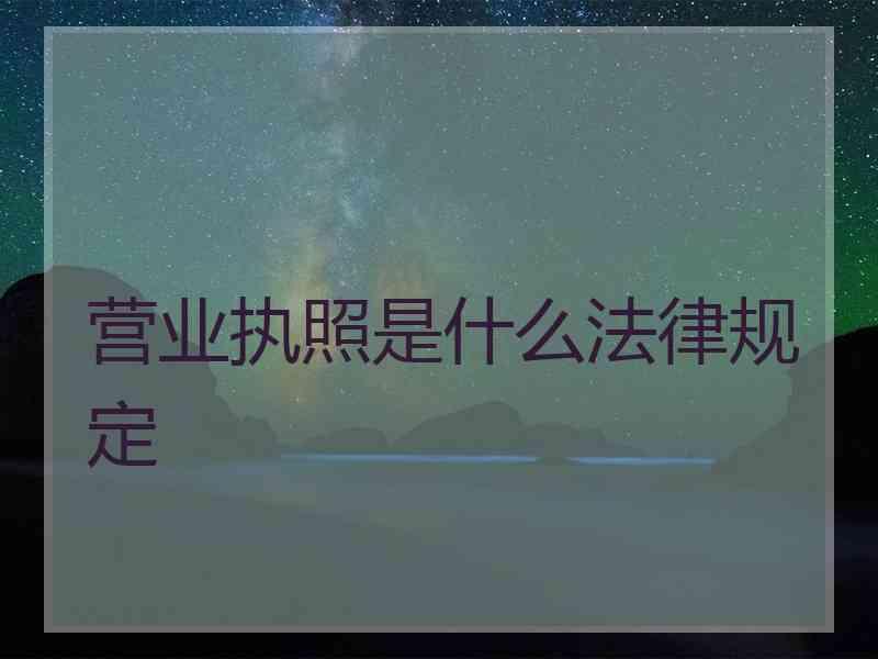 营业执照是什么法律规定