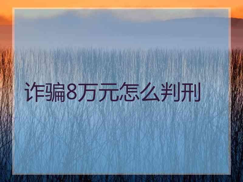 诈骗8万元怎么判刑