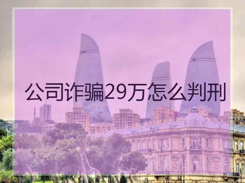 公司诈骗29万怎么判刑