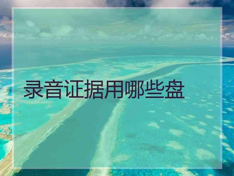 录音证据用哪些盘