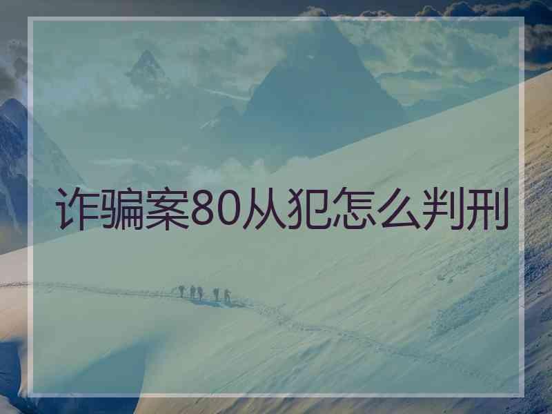 诈骗案80从犯怎么判刑