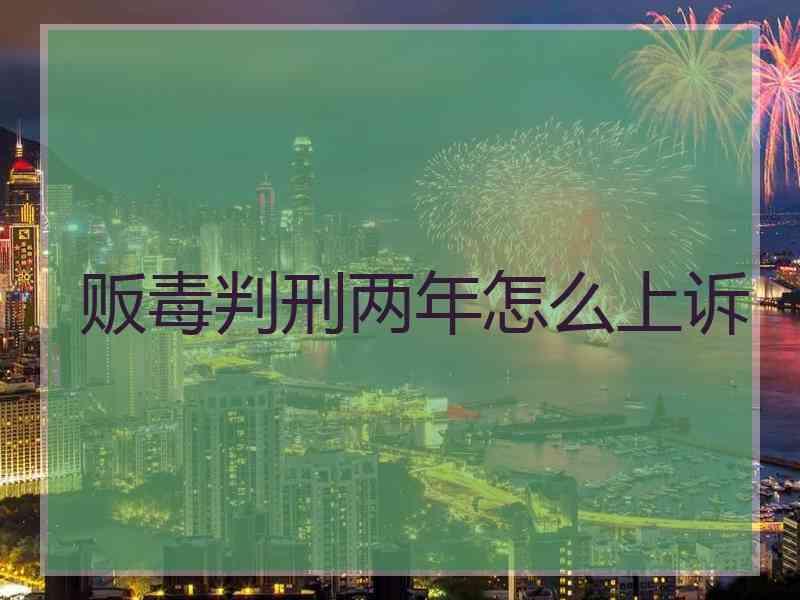 贩毒判刑两年怎么上诉