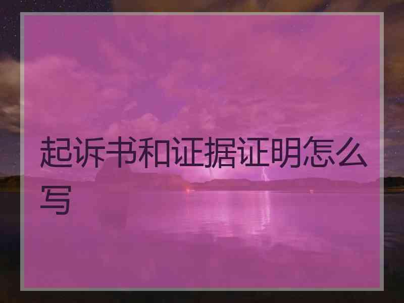 起诉书和证据证明怎么写