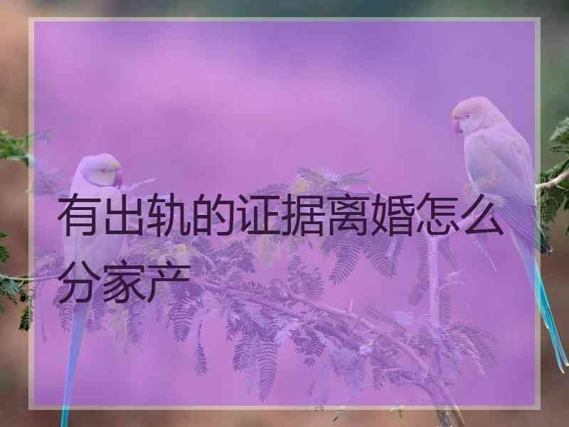 有出轨的证据离婚怎么分家产