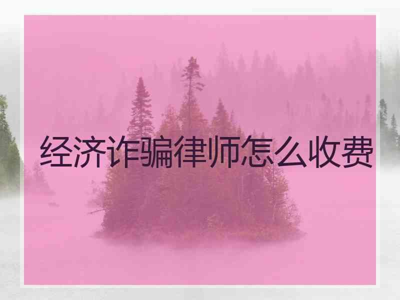 经济诈骗律师怎么收费