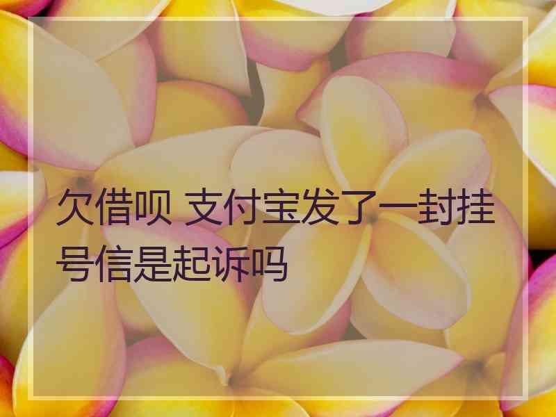 欠借呗 支付宝发了一封挂号信是起诉吗