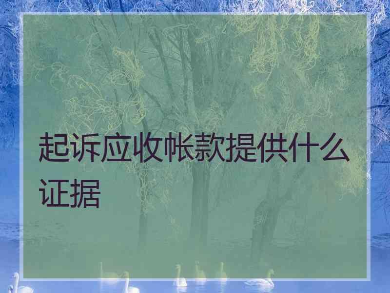 起诉应收帐款提供什么证据