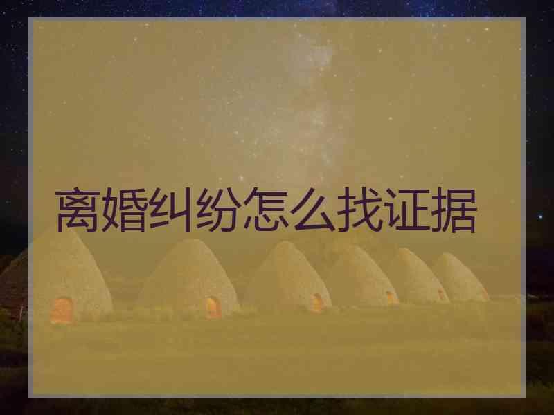 离婚纠纷怎么找证据