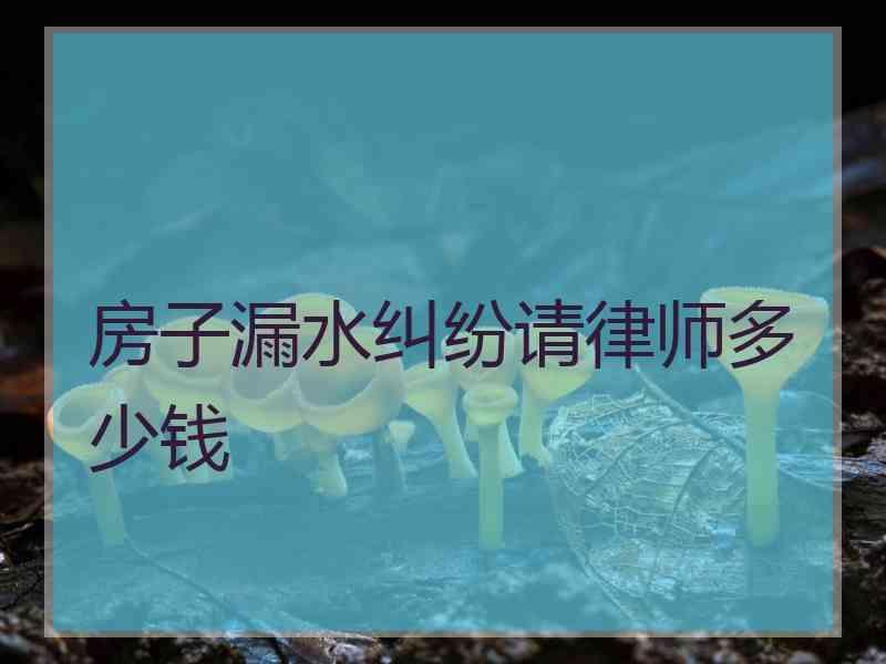 房子漏水纠纷请律师多少钱