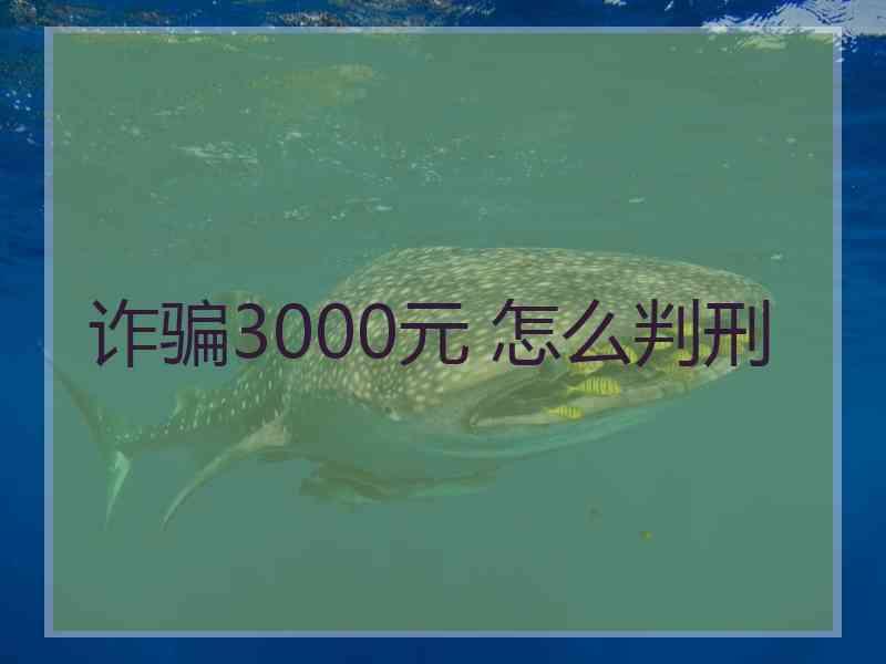 诈骗3000元 怎么判刑