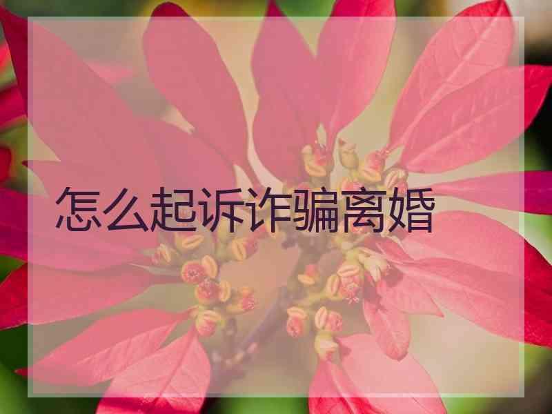 怎么起诉诈骗离婚