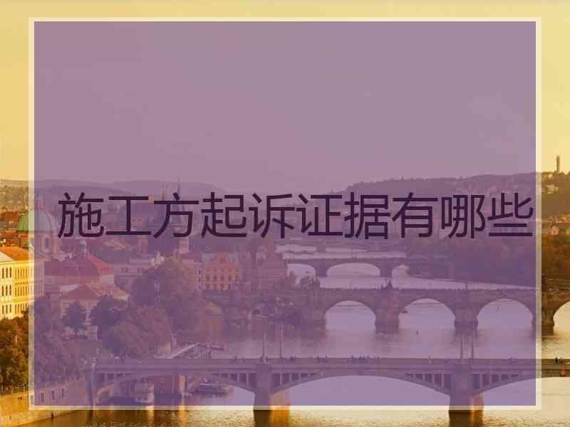 施工方起诉证据有哪些