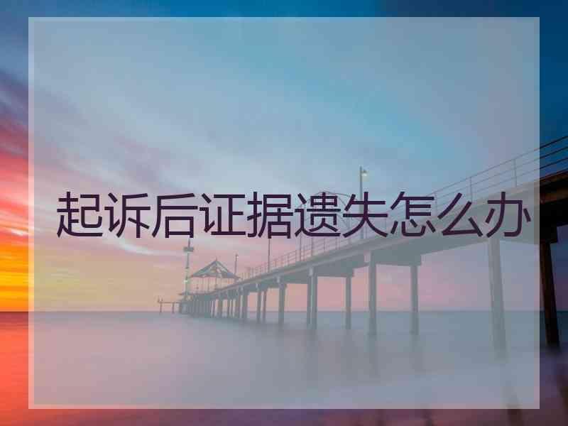 起诉后证据遗失怎么办