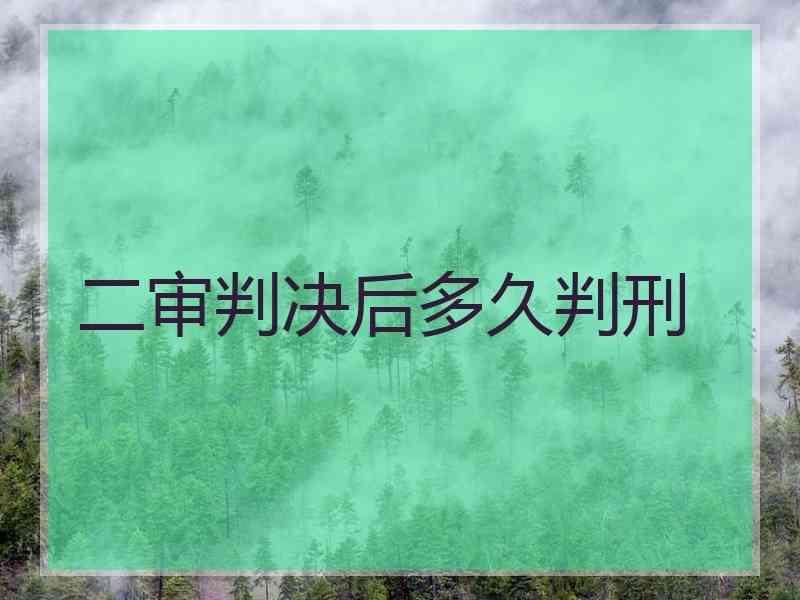 二审判决后多久判刑