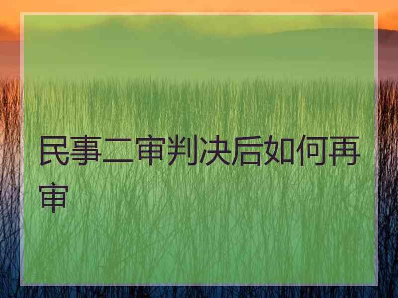 民事二审判决后如何再审