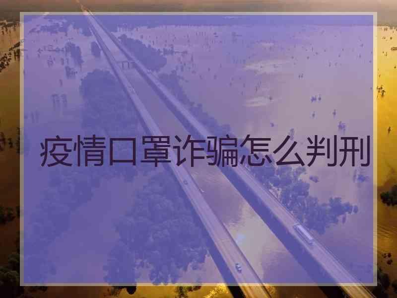 疫情口罩诈骗怎么判刑