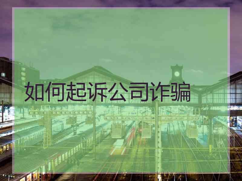 如何起诉公司诈骗