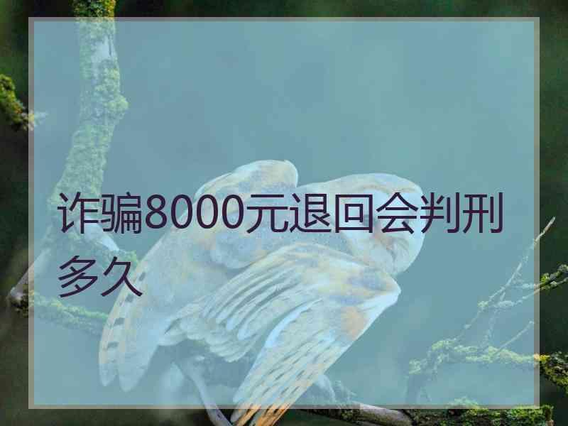 诈骗8000元退回会判刑多久