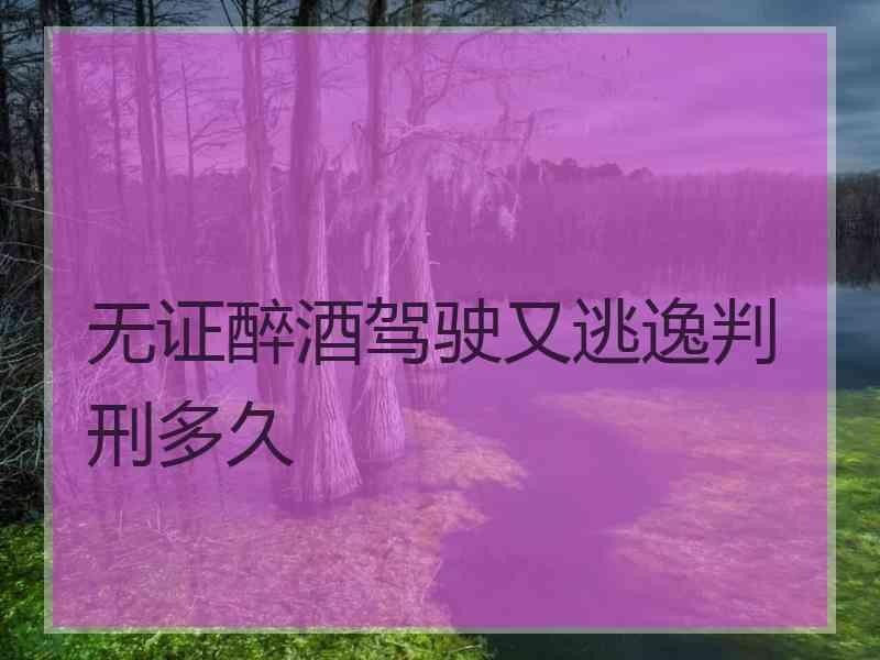 无证醉酒驾驶又逃逸判刑多久