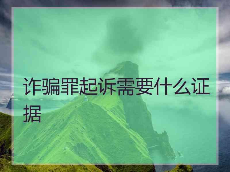 诈骗罪起诉需要什么证据