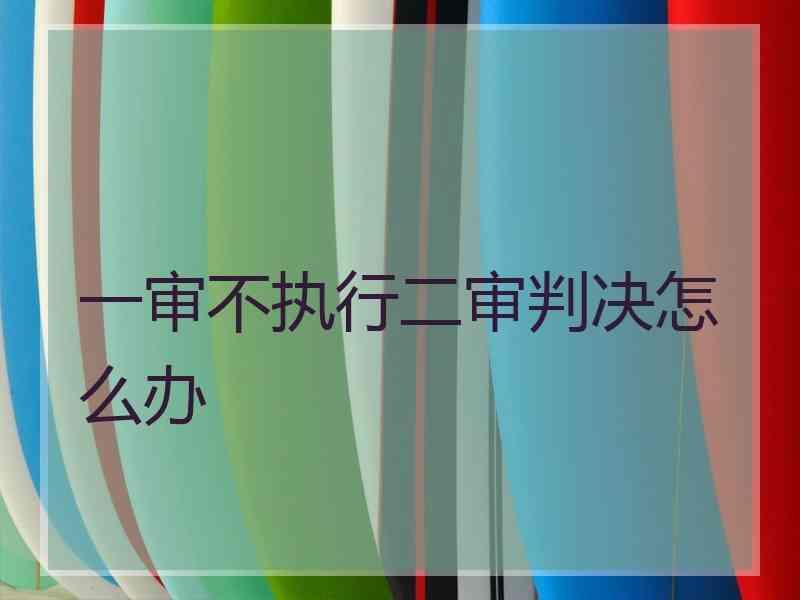 一审不执行二审判决怎么办