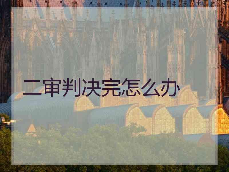 二审判决完怎么办