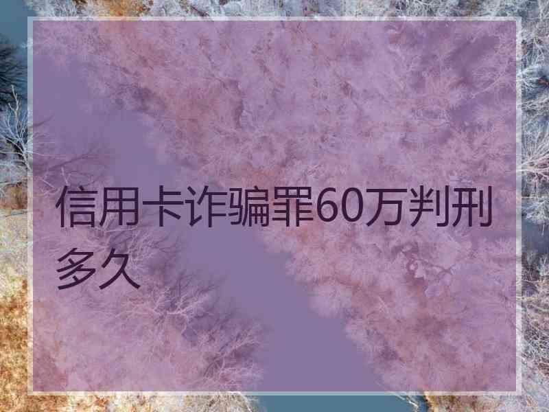 信用卡诈骗罪60万判刑多久