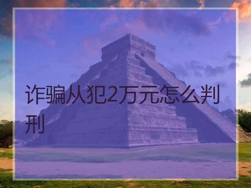 诈骗从犯2万元怎么判刑