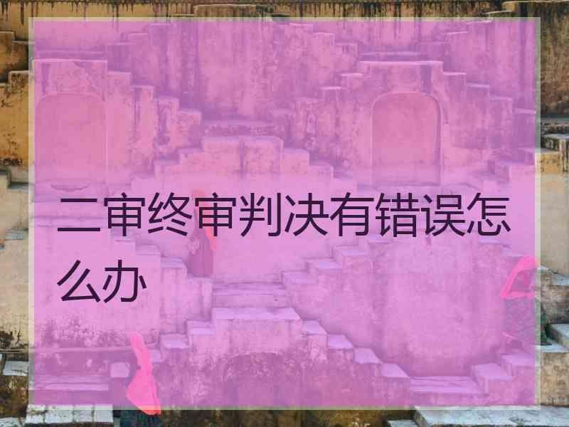 二审终审判决有错误怎么办