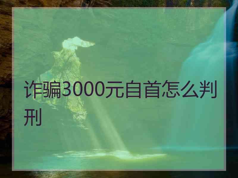 诈骗3000元自首怎么判刑