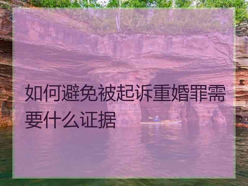 如何避免被起诉重婚罪需要什么证据
