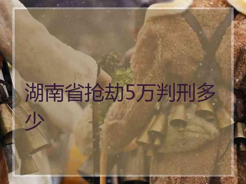 湖南省抢劫5万判刑多少